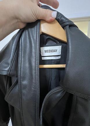 Шкіряний тренч weekday, розмір s 2