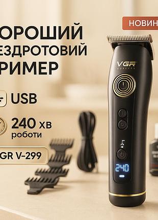 Машинка для стрижки волос с высокой мощностью vgr, профессиональный триммер с насадками fe-80