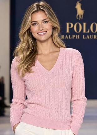 Джемпер жіночий polo ralph lauren, рожевий, розмір l, 100% бавовна