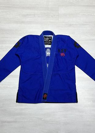 Куртка кімоно синя чоловіча міцна для боротьби джиу джитсу bjj