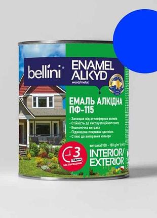 Эмаль алкидная пф-115 ярко-голубой 0,9кг тм bellini