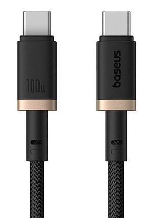 Дата кабель baseus dura series fast charging type-c to type-c 100w (2m) (p10377803) gold / black