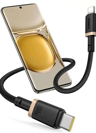 Дата кабель baseus dura series fast charging type-c to type-c 100w (2m) (p10377803) gold / black 3