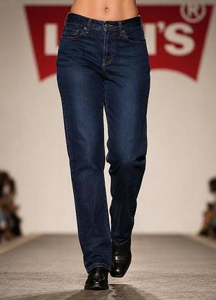 Джинси жіночі levi's темно-сині l бавовна (денім)