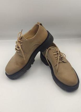 Бежевые женские туфли-дерби nae vegan shoes, размер 39 (25.5 см) - идеальное состояние!