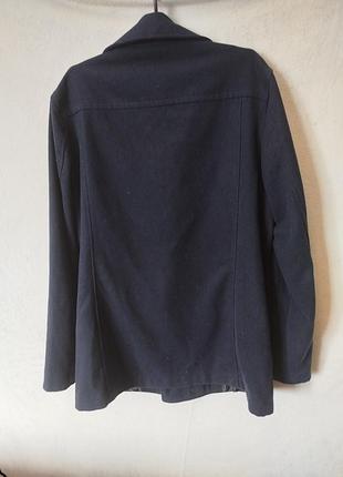Темно синє вовняне пальто.threadbare 3