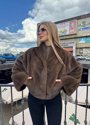 Шуба норкова шуба жіноча шуба 55 см шуба плюшева норочка
