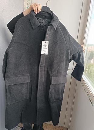 Пальто жіноче zara сіре 2