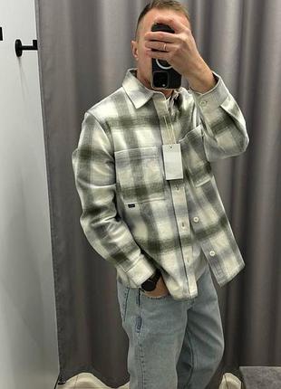 Чоловіча сорочка овершот zara, нова куртка сорочка в клітинку зара