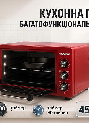 Духовка електрична піч sea, електродуховка настільна з грилем, електродуховка для випічки з конвекцією dt-17