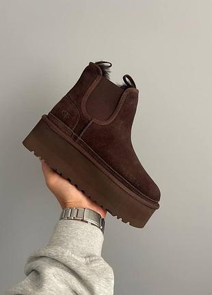 Уггі натуральні ugg neumel chelsea platform chocolate