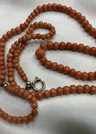 Старинный коралловый ожерелье натуральный коралл кожа ангелика винтажные кораллы