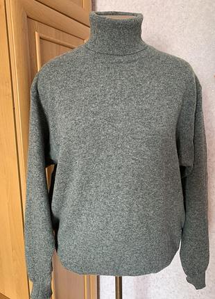 Вовняний жіночий гольф від united colors of benetton сірого кольору.розмір xl.