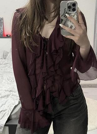 Сорочка bershka з довгим рукавом (нова)