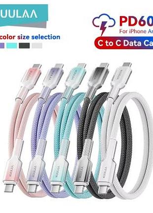 Кабель для быстрой зарядки kuulaa usb c — usb type c pd 60 вт