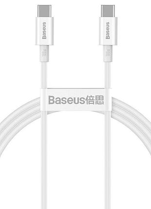 Дата кабель baseus superior series fast charging type-c to type-c pd 100w (1m) (catys-b) белый