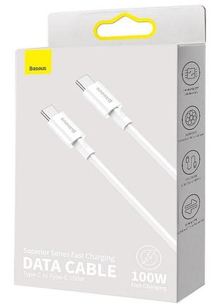 Дата кабель baseus superior series fast charging type-c to type-c pd 100w (1m) (catys-b) белый 5