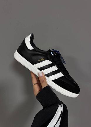 Кроссовки adidas samba black / white sole 5