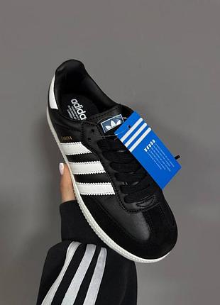 Кроссовки adidas samba black / white sole 6