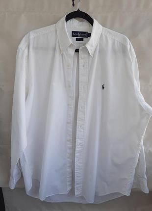 Біла сорочка з чоловічого плеча від ralph lauren розмір l blaire 100% cotton
