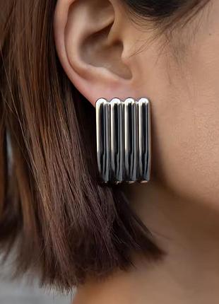 Массивные геометрические серьги нержавеющая сталь stainless steel