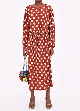 Шикарное в крупный горох платье 👗 4