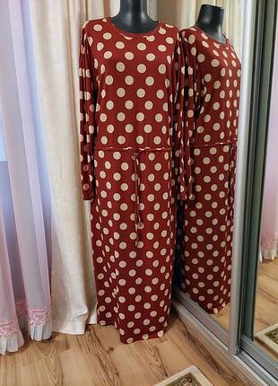 Шикарное в крупный горох платье 👗 5