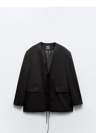 Жакет жіночий zara zw collection / studio оверсайз чорний