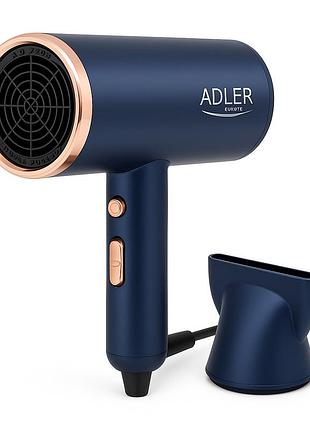Фен для укладки волос унивесальный adler ad 2280 1800вт, портативный фен с насадками fk-26