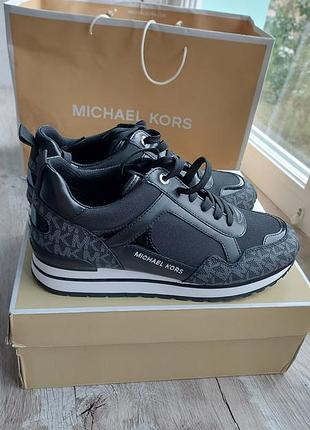 Оригінальні чорні кросівки michael kors wilma trainer, устілка 24 см