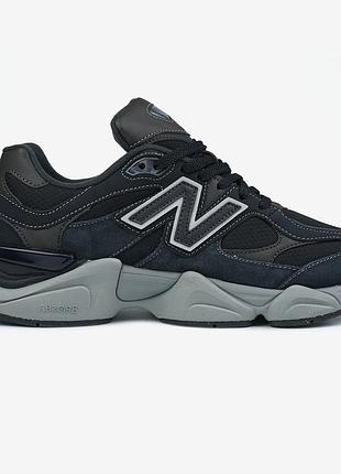 Чорні кросівки унісекс new balance 9060 black grey cordura termo х нью беланс 41