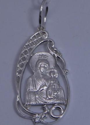 Новая серебряная ладанка богородица1 фото