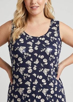Жіноча темно-синя майка dorothy perkins 22uk бавовна камушки, великий розмір