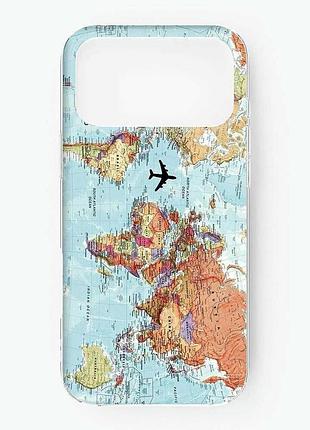 Чехол на iphone 17 pro max карта мира (принт 318)