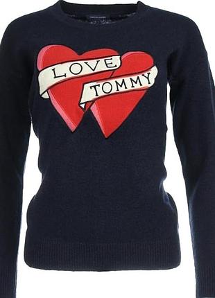 Вовняний брендовий светр з вишивкою “love tommy “