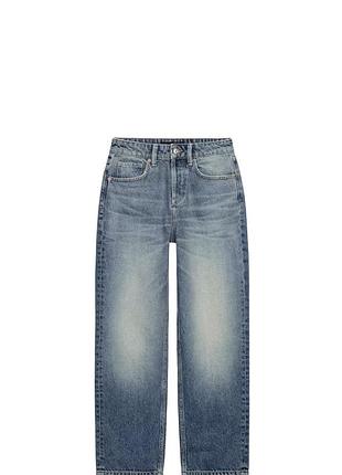 Жіночі джинси zara cropped slim прямого крою нові з біркою блакитні