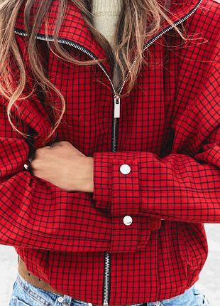 Куртка бомбер жіноча в клітинку zara new