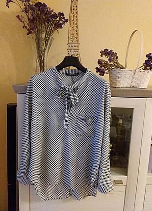 Стильная блуза в горох zara 8