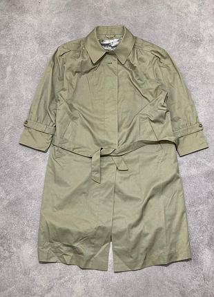 Винтажный плащ тренч длинный с поясом vintage trench coat beige