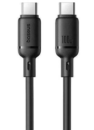 Дата кабель baseus silky series os fast charging type-c to type-c 100w (1m) (p10377704) cluster black