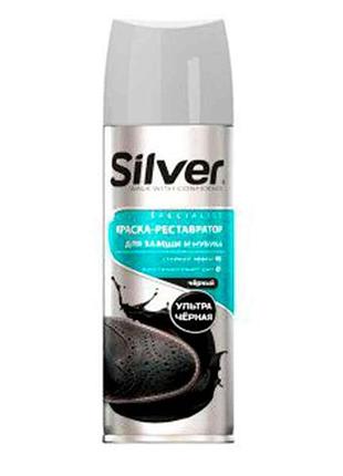 Спрей краска восстановления д/гладких кожи черный 250мл тм silver