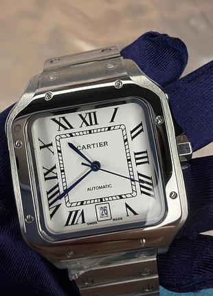Часы автоматические cartier de santos white 39mm