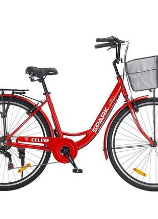 Велосипед al 28" spark city celine рама 18" червоний (239984)