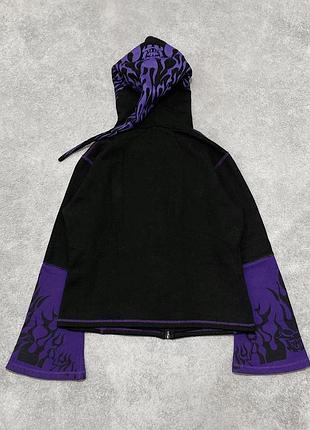 Толстовка худі на блискавці mercy flame skull goth y2k 7