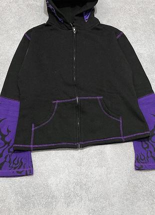 Толстовка худі на блискавці mercy flame skull goth y2k 3