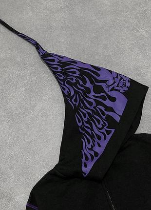 Толстовка худі на блискавці mercy flame skull goth y2k 6
