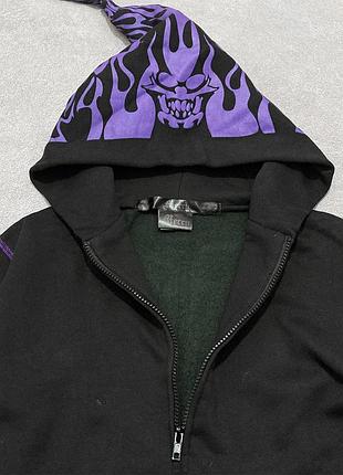Толстовка худі на блискавці mercy flame skull goth y2k 4