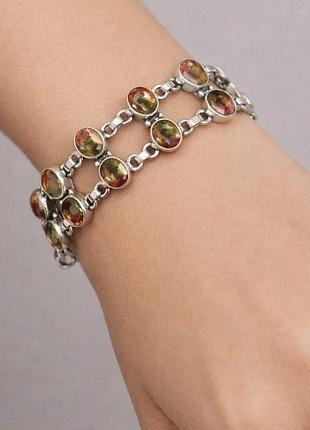 Мадагаскарский кварц браслет в серебре. мадагаскарский кварц овал браслет. браслет из кварца. индия!