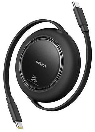 Дата кабель baseus free2pull mini retractable type-c to type-c 100w (2m) (p10364500113) cluster black