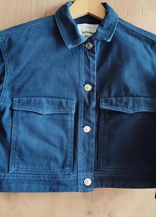 Джинсовая куртка для девочки торговой марки zara demi old navy m(8) 128 размер